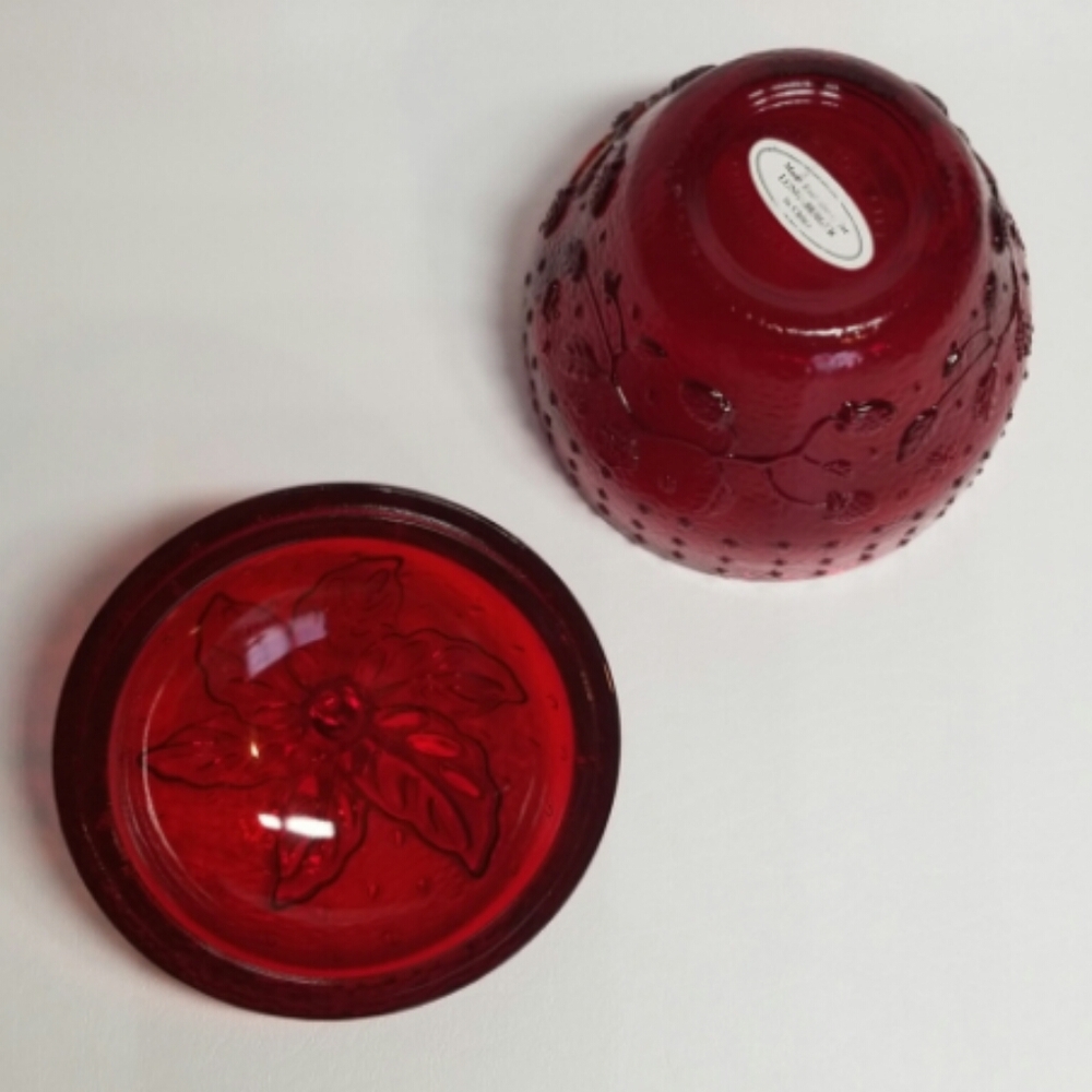 🍓 Longaberger Red Strawberry Glass Club Jar NEW - Picture 5 of 6